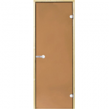 Saunaispa | Стеклянная дверь для сауны Harvia 8/19, коробка сосна, бронза