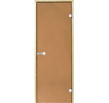 Saunaispa | Стеклянная дверь для сауны Harvia 7/19, коробка сосна, бронза 
