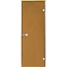 Saunaispa | Стеклянная дверь для сауны Harvia 9/19, коробка осина, бронза