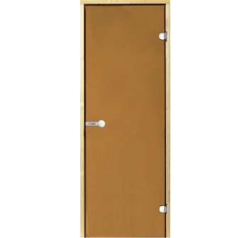 Saunaispa | Стеклянная дверь для сауны Harvia 9/19, коробка осина, бронза 