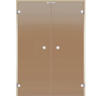 Saunaispa | Стеклянная дверь для сауны Harvia, двойные 17/21 коробка ольха/осина, бронза 