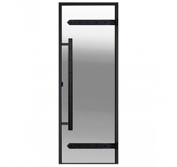 Saunaispa | Стеклянная дверь для сауны Harvia LEGEND 8/19, черная коробка сосна, прозрачная 