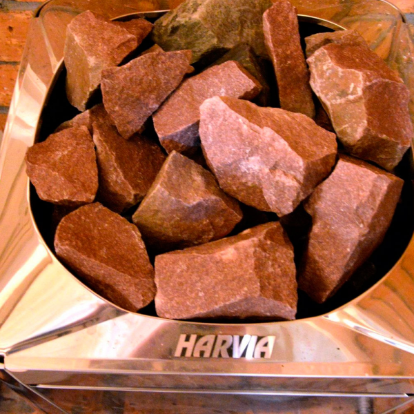 Saunaispa | Камни для бани и сауны Малиновый кварцит Talkkivi Premium 20 кг, колотые, для дровяной печи 