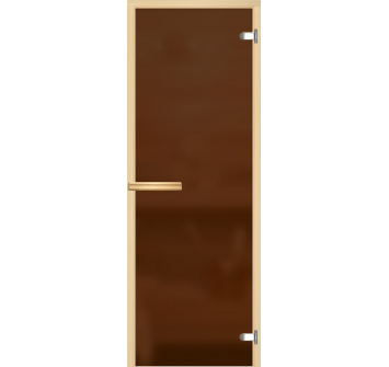 Saunaispa | Двери для сауны Акма Aspen M 690*1890 (осина, бронза матовая) 