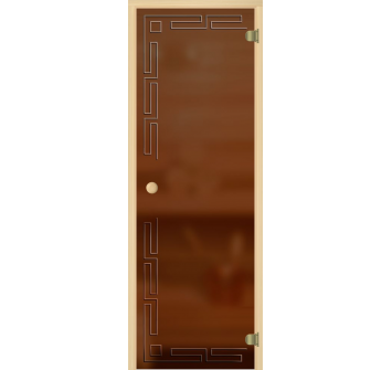 Saunaispa | Двери для сауны Акма Light София 690*1890 (осина, матовая бронза) 