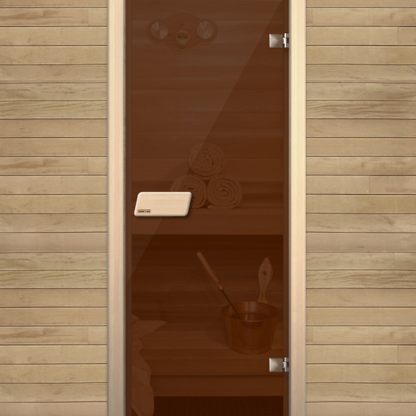 Saunaispa | Дверь для сауны Narvia 690*1890 сосна, бронза 