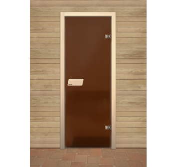 Saunaispa | Дверь для сауны Narvia 690*1890 (сосна, матовая бронза) 
