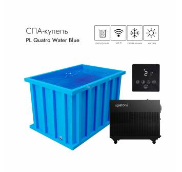 Saunaispa | СПА-купель Spatoni PL Quatro Water Blue с чиллером 