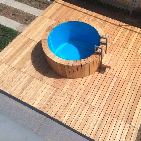 Saunaispa | СПА-купель Spatoni PL Round Water Blue с чиллером 