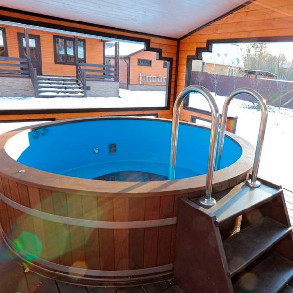 Saunaispa | СПА-купель Spatoni PL Round Water Blue с чиллером 