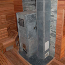 Saunaispa | Облицовка Talkkivi Tower для банной печи. Талькомагнезит