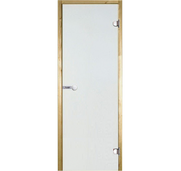 Saunaispa | Стеклянная дверь для сауны Harvia 7/19, коробка сосна, сатин 