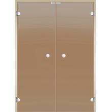 Saunaispa | Стеклянная дверь для сауны Harvia, двойные 17/21 коробка ольха/осина, бронза